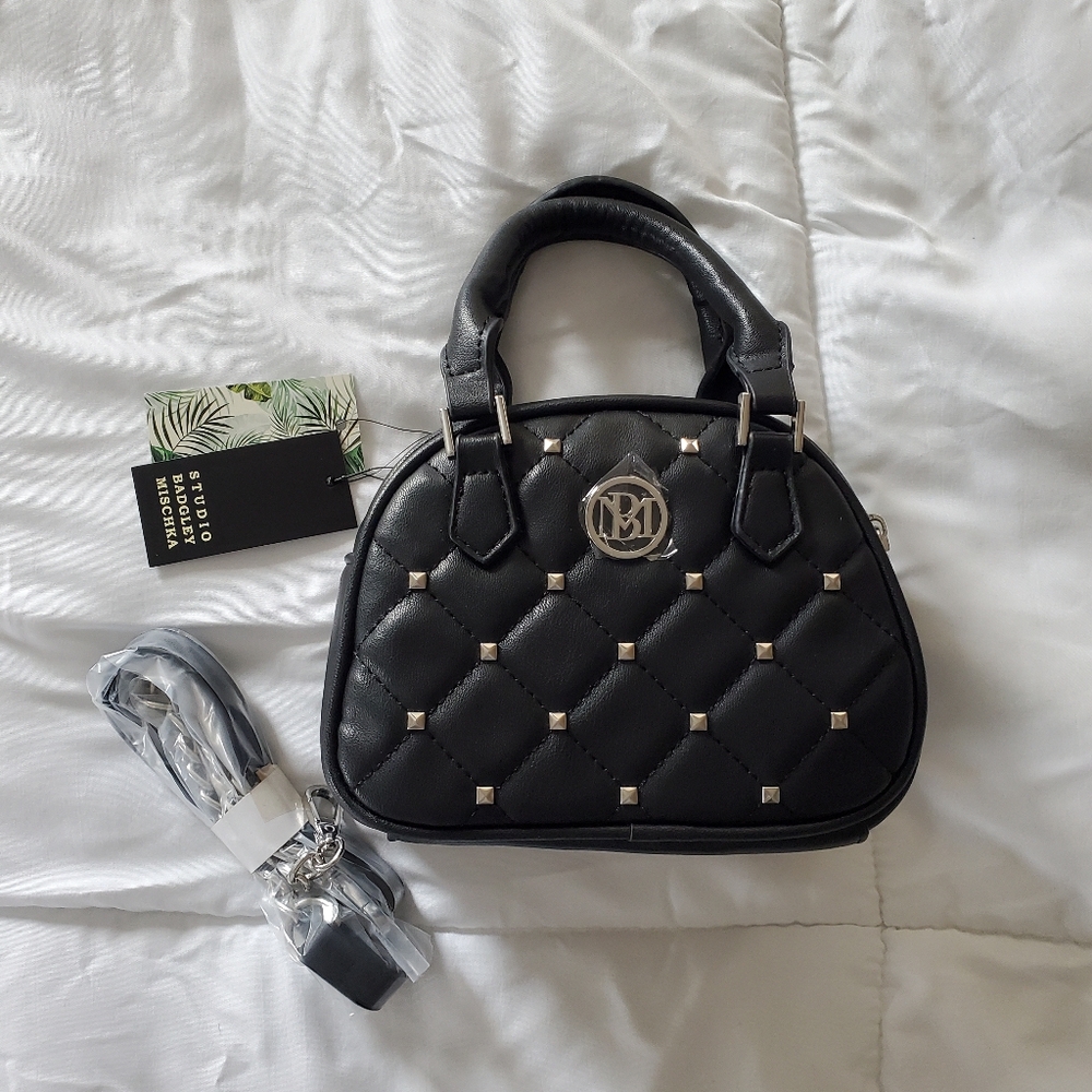 Studio Badgley Mischka Crossbody Dome Mini Purse with Studs | NWT